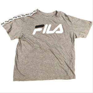 3/$20 FILA Gray Logo Shoulder Trim T-shirt
